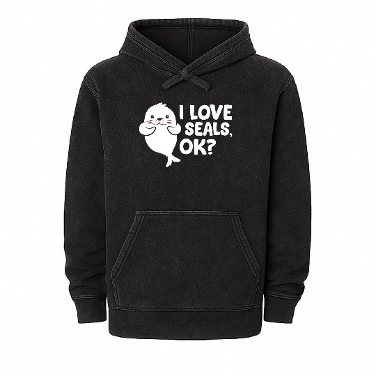 Seal - I love seals, ok? Mineral Wash Hoodies