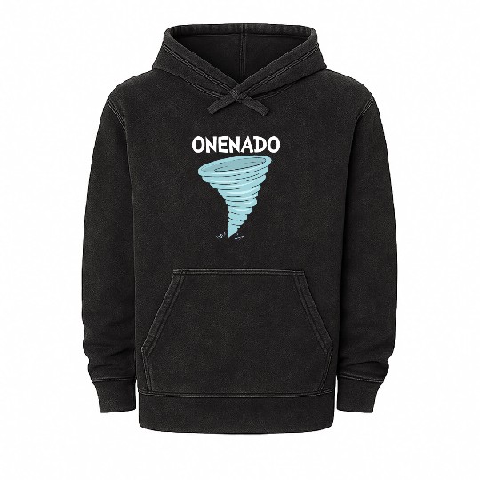 Onenado 1st Birthday Tornado Mineral Wash Hoodies