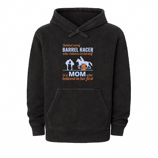 Barrel Racer Racing Horse Riding Mom Mothers day Mineral Wash Hoodies