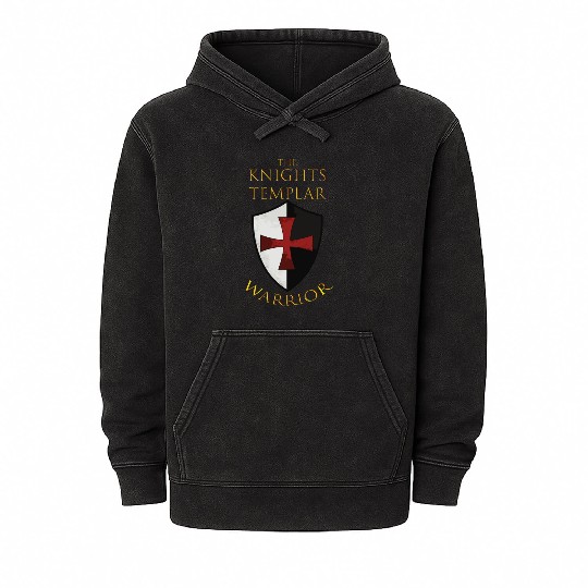 Knights Templar Christian Religious Warrior Oath Mineral Wash Hoodies