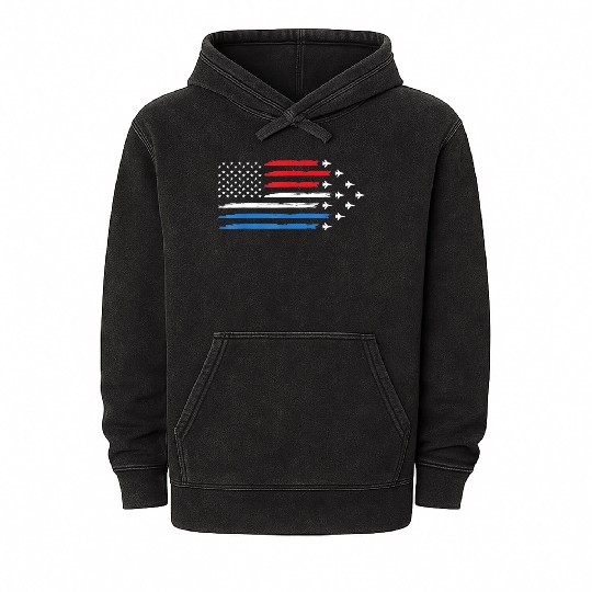 Air Force US Veterans 4th of July Mineral Wash Hoodies