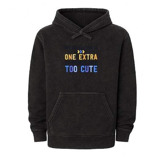 Family Down Syndrome Awareness for Dad Mom Extra Mineral Wash Hoodies