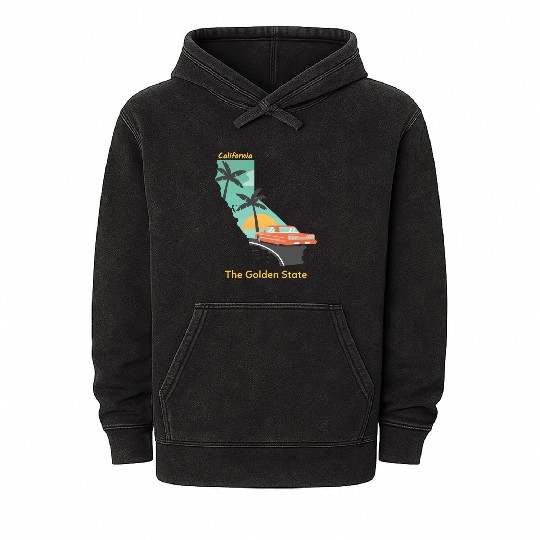 California The Golden State Mineral Wash Hoodies