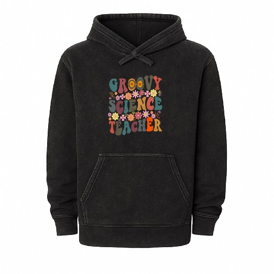Groovy Science teacher retro Back To School Mineral Wash Hoodies