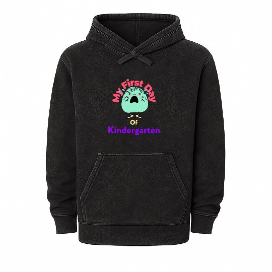 My First Day Of Kindergarten Teacher Student cute Mineral Wash Hoodies