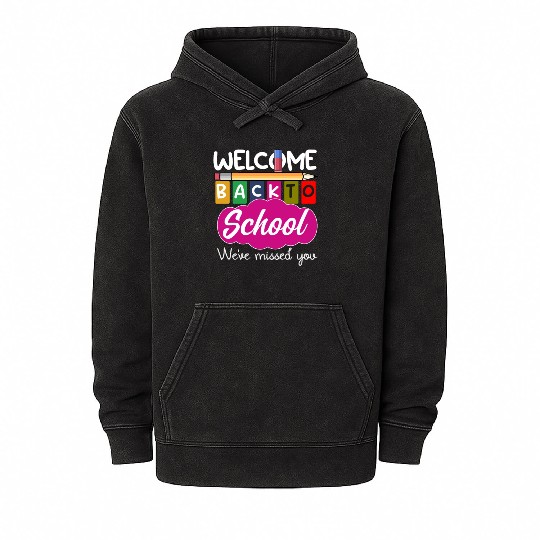 Happy First Day, Welcome Back To School Teacher Mineral Wash Hoodies
