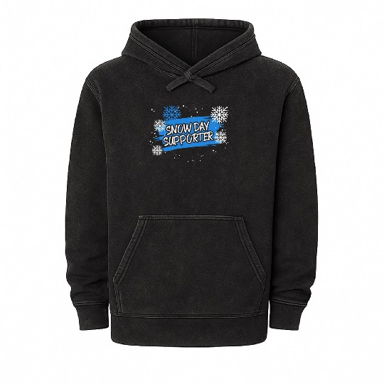 Snow Day Supporter Ice Cold Snowy Winter Season Mineral Wash Hoodies