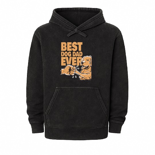 Best Dog Dad Ever Golden Redriever Dog Lover Mineral Wash Hoodies