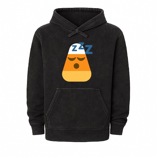 Sleeping Candy Corn Halloween Costume Mineral Wash Hoodies