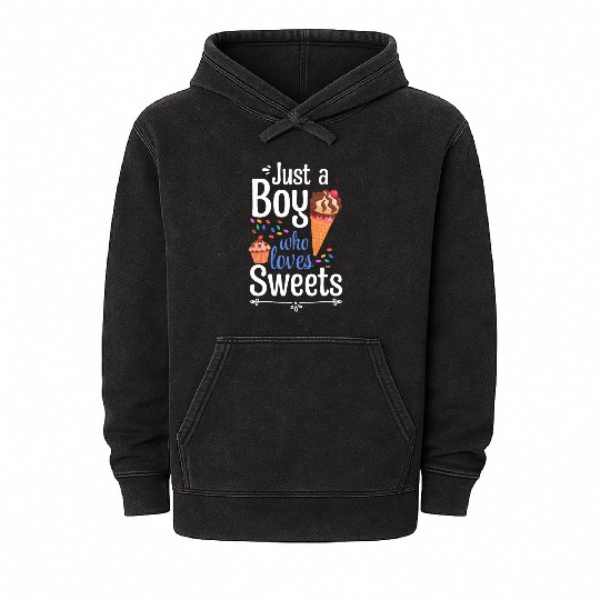 Chocolate Sugar Dessert Mineral Wash Hoodies