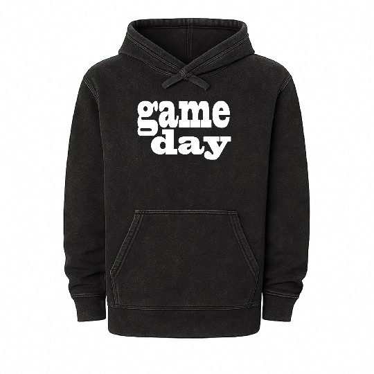 Game Day - white letters Mineral Wash Hoodies