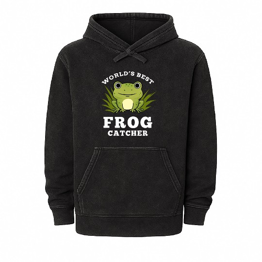 World s Best Frog Catcher For Herpetologist New Mineral Wash Hoodies