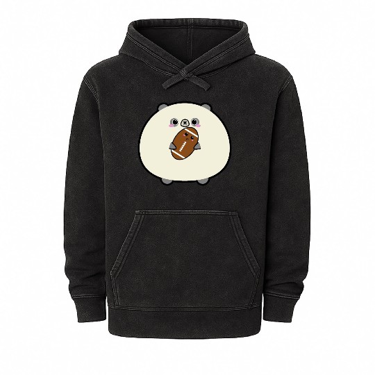 Fantasy football panda cute Mineral Wash Hoodies