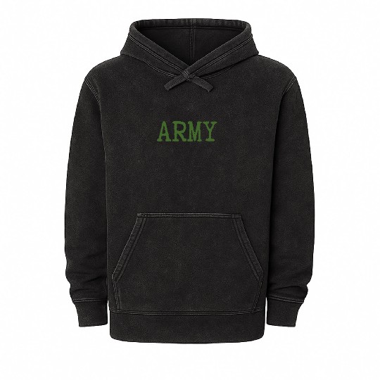 Vintage USA Army Military Green Cute US Retro US Mineral Wash Hoodies