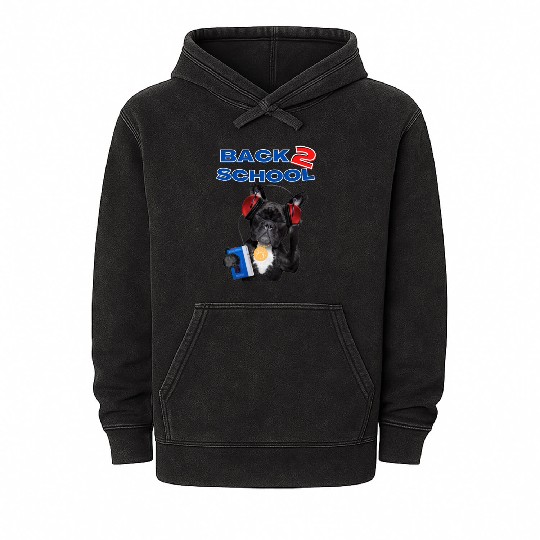 FRENCH BULLDOG BACK 2 SCHOOL aka BACK TO SCHOOL Mineral Wash Hoodies