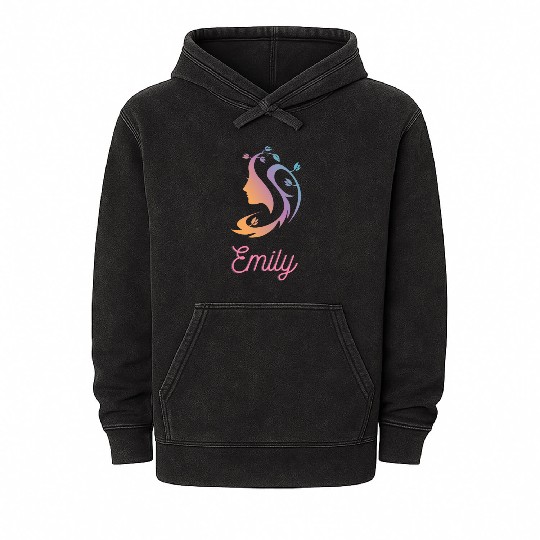 Emily Name Epic Feminine Woman, Girl, Lady, Wife Mineral Wash Hoodies