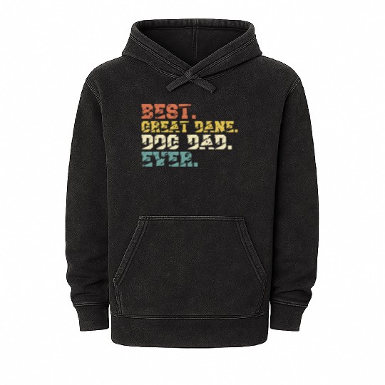 Best Great Dane Dog Dad Ever Vintage Mineral Wash Hoodies