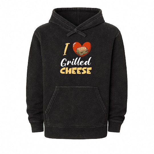 I Love Grilled Cheese Mineral Wash Hoodies