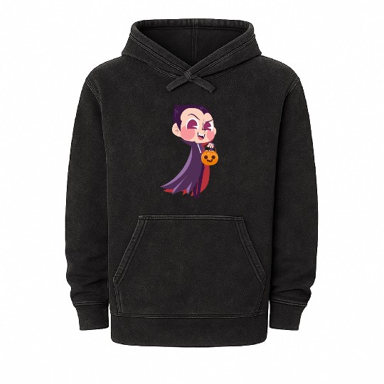 Halloween Trick or Treat with Cartoon Character Mineral Wash Hoodies