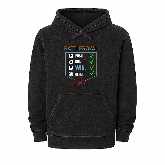 Battle Royal Gaming Design Mineral Wash Hoodies