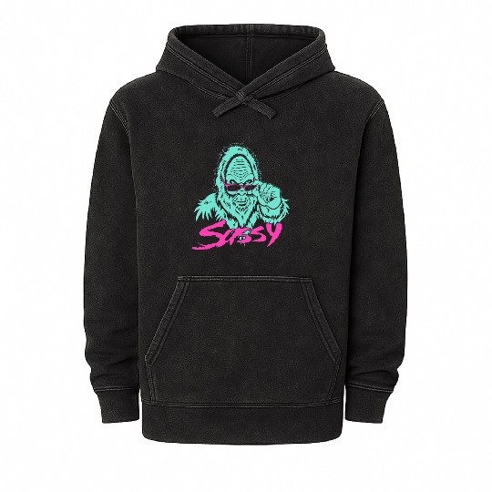 Green Sasquatch Game Mineral Wash Hoodies