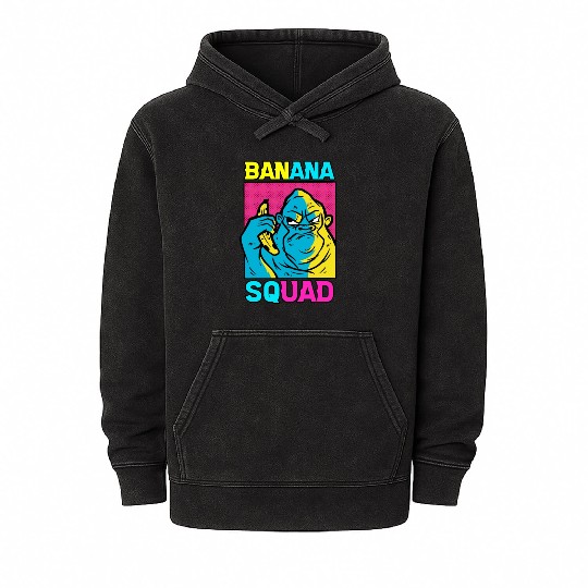 Cool Banana Squad Fruit Lover Kids Monkey Gorilla Mineral Wash Hoodies