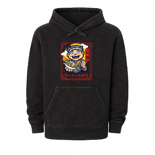 I Love Ramen Mineral Wash Hoodies