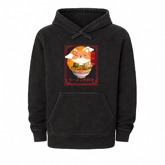 I Love Ramen Mineral Wash Hoodies