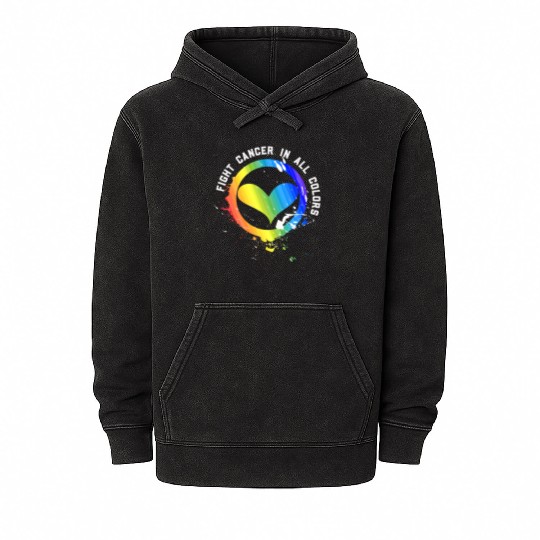 Cancer Sucks In Every Color Fighter Fight Support Mineral Wash Hoodies