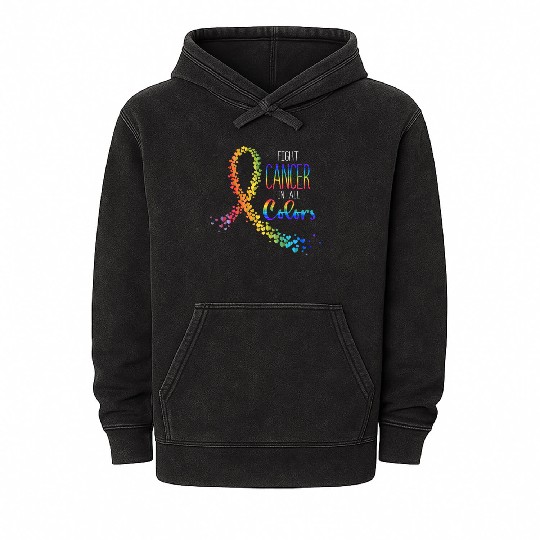 Cancer Sucks In Every Color Fighter Fight Support Mineral Wash Hoodies