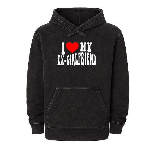 I Love My Ex Girlfriend stroke Mineral Wash Hoodies