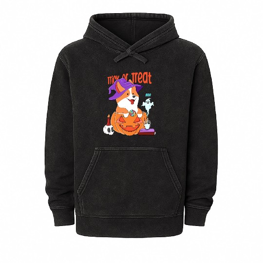 Corgi Halloween Mineral Wash Hoodies