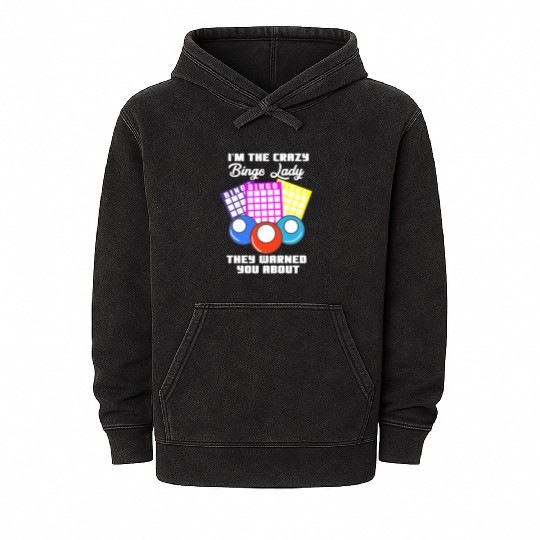 Crazy Bingo Lady Mineral Wash Hoodies