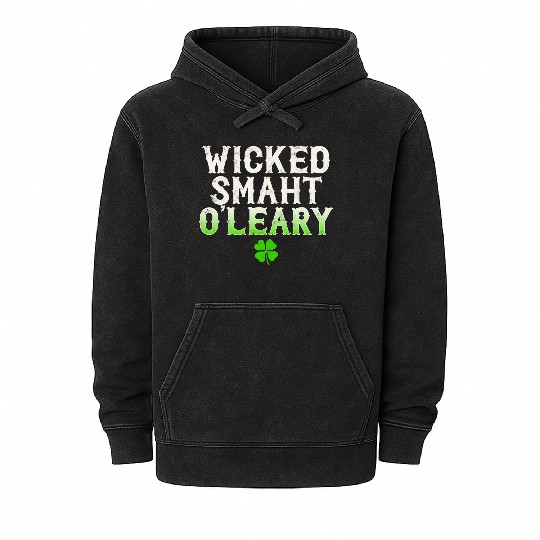 Wicked Smaht O'Leary Clan Boston Irish Slang Mineral Wash Hoodies