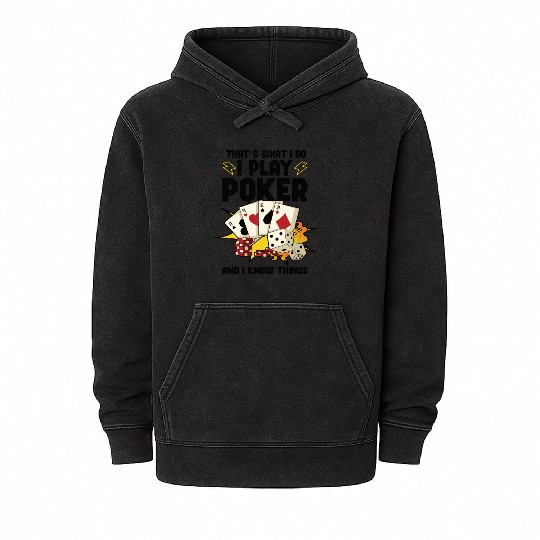 Poker Casino Poker Player Gambling Roulette Gift Mineral Wash Hoodies