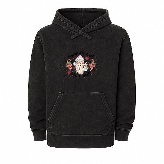 Snow Out Santa Ho Ho Ho Mineral Wash Hoodies