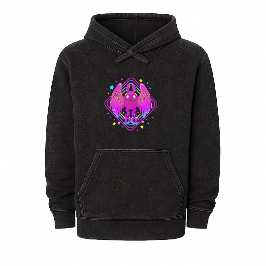 Pastel Goth Skull Aesthetic Gothic Cute Mothman Mineral Wash Hoodies