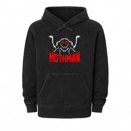 Folklore Monsters Cryptid Goth Mothman Mineral Wash Hoodies