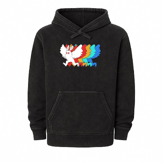 Cryptozoologist Cryptid Mothman Mineral Wash Hoodies