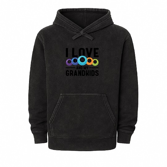 I Love Bingo And My Grandkids Funny Bingo Mineral Wash Hoodies