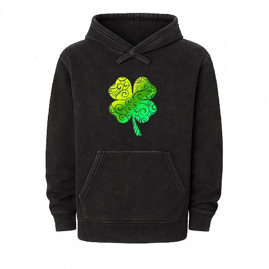 Mandala Tribal Shamrock For St. Patricks Day Mineral Wash Hoodies