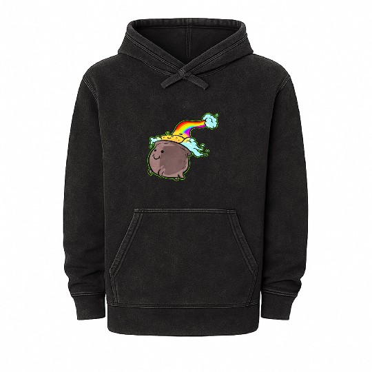 A Pot Of Gold At The End Of A Rainbow For St. Mineral Wash Hoodies