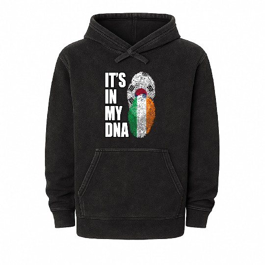 South Korean And Irish Mix Heritage DNA Flag Mineral Wash Hoodies