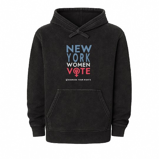 New York Women Vote Voter 2022 Election Feminist Mineral Wash Hoodies