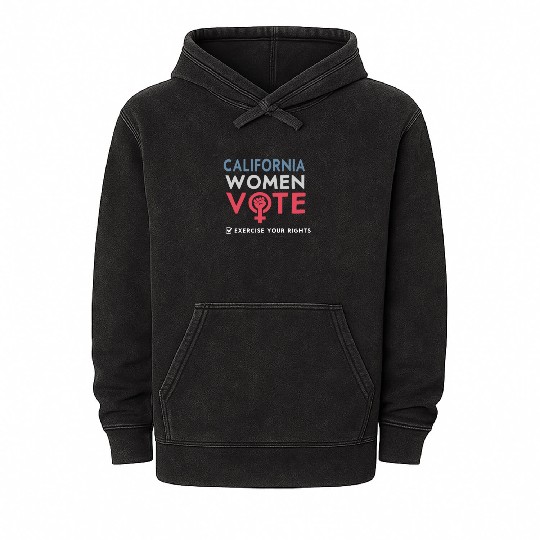 California Women Vote Voter 2022 Election Mineral Wash Hoodies