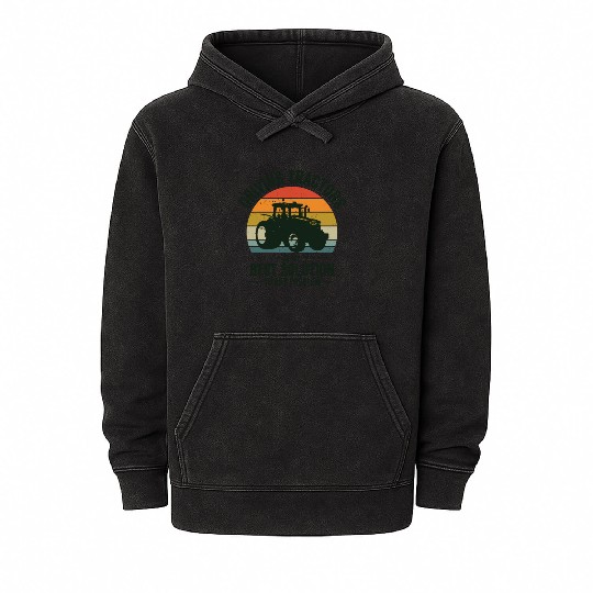 Problem Solution Tractor Farming Agriculture Mineral Wash Hoodies