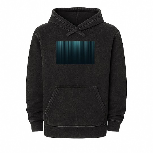 Elegant Teal Blue Theater Cinema Curtain Pattern Mineral Wash Hoodies