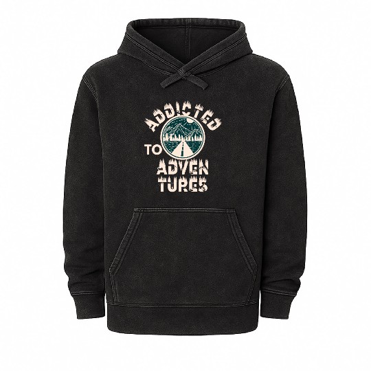 Addicted to adventures Mineral Wash Hoodies