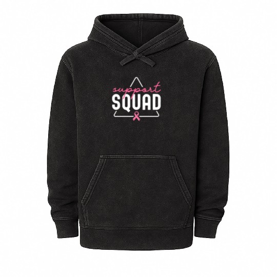 Breast Cancer Support Squad Matching Family Mineral Wash Hoodies
