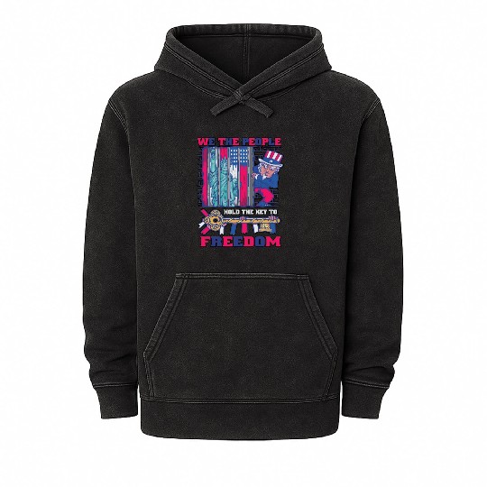 We The People Hold The Key To Freedom Great Pro Mineral Wash Hoodies
